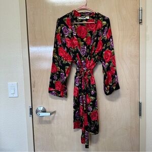Victorias Secret Medium Large silk robe gold label vintage Matching slip small
